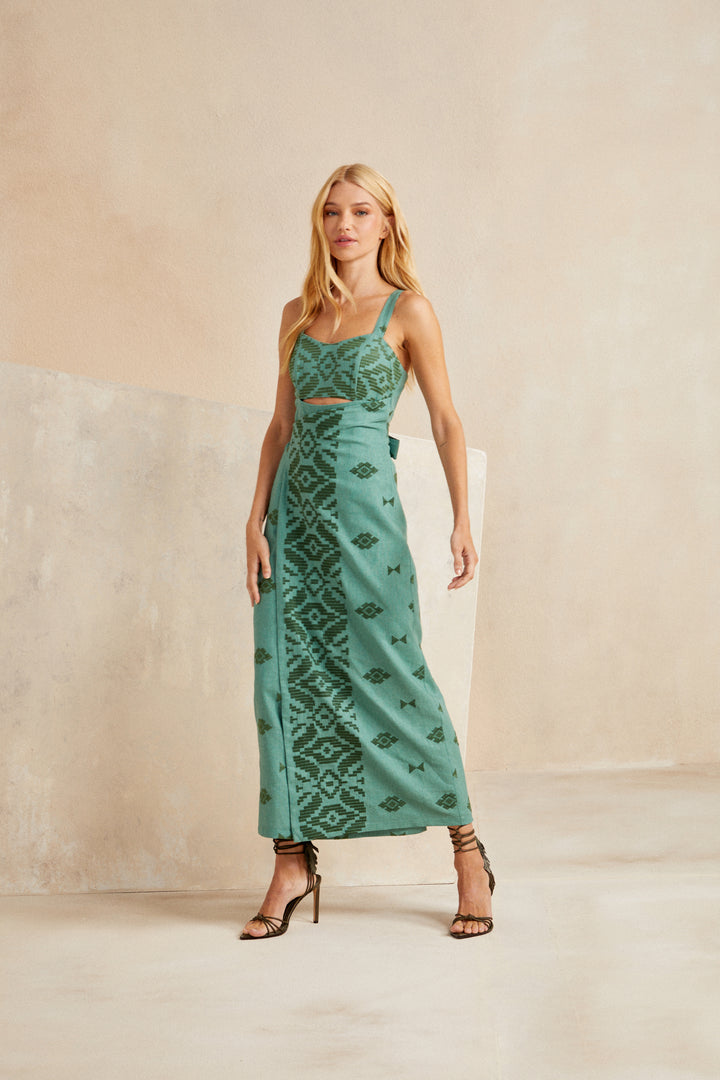 Skunk Linen Maxi Midi Dress