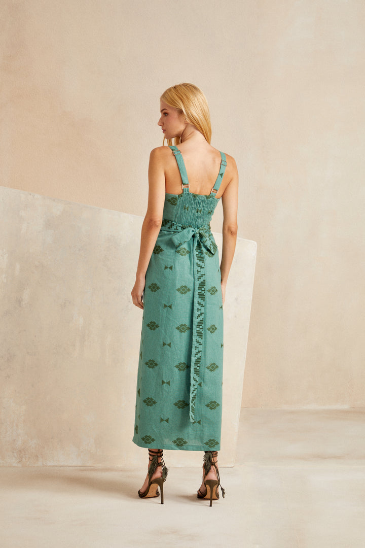 Skunk Linen Maxi Midi Dress