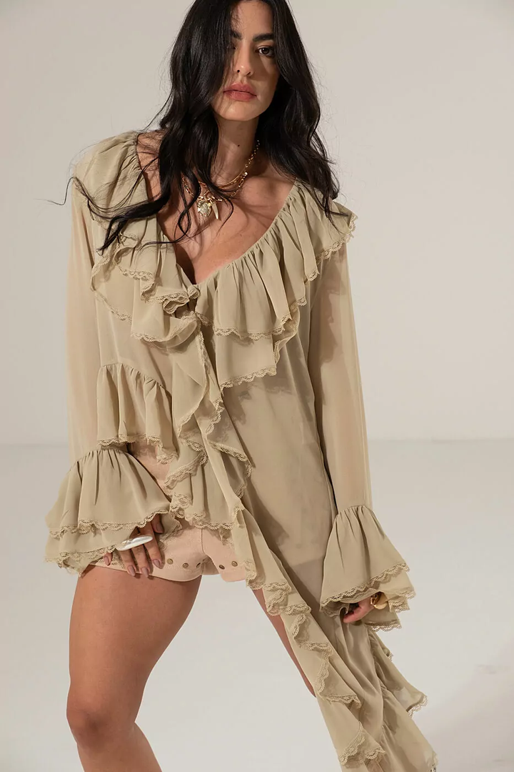 Asymmetrical Ruffled Dress