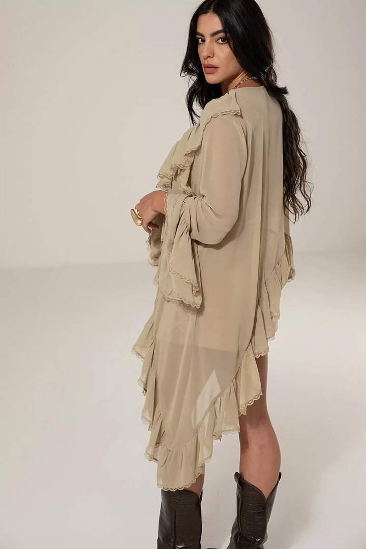 Asymmetrical Ruffled Dress
