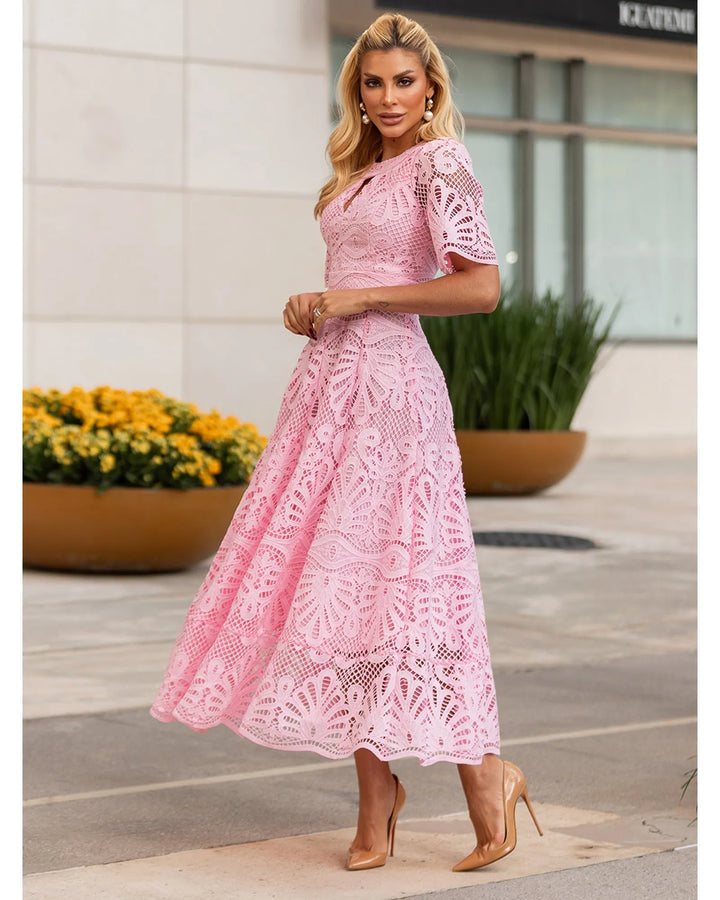 Vestido Midi Renda Guipir