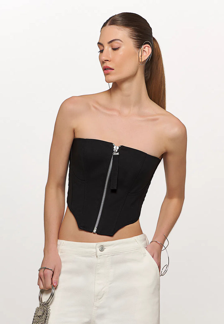 Corselet Cropped Zíper Caos