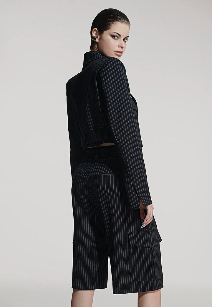 Jaqueta Cropped Stripe