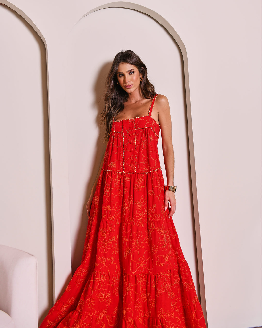 Anne Fernandes Embroidered Long Dress