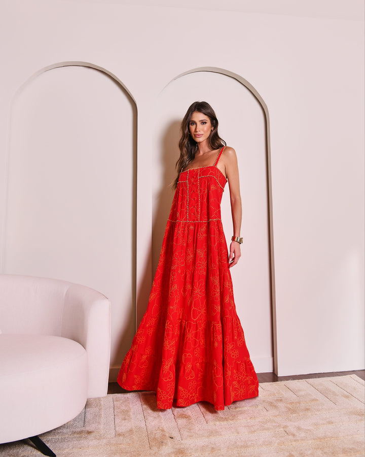 Anne Fernandes Embroidered Long Dress