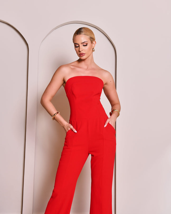 Anne Fernandes Strapless Long Jumpsuit