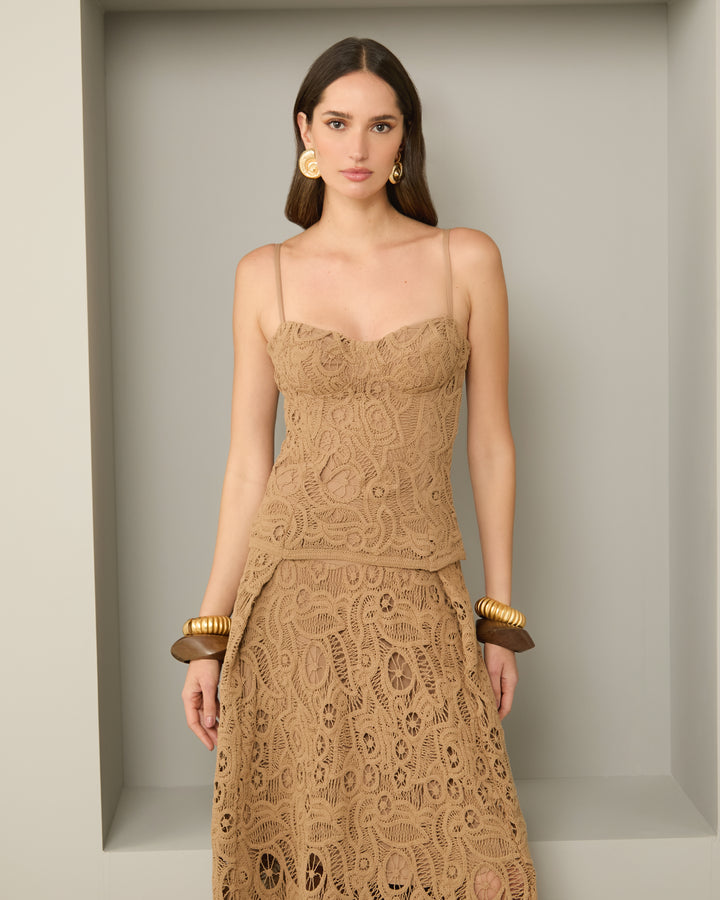 Vestido Longo Renda Crochet