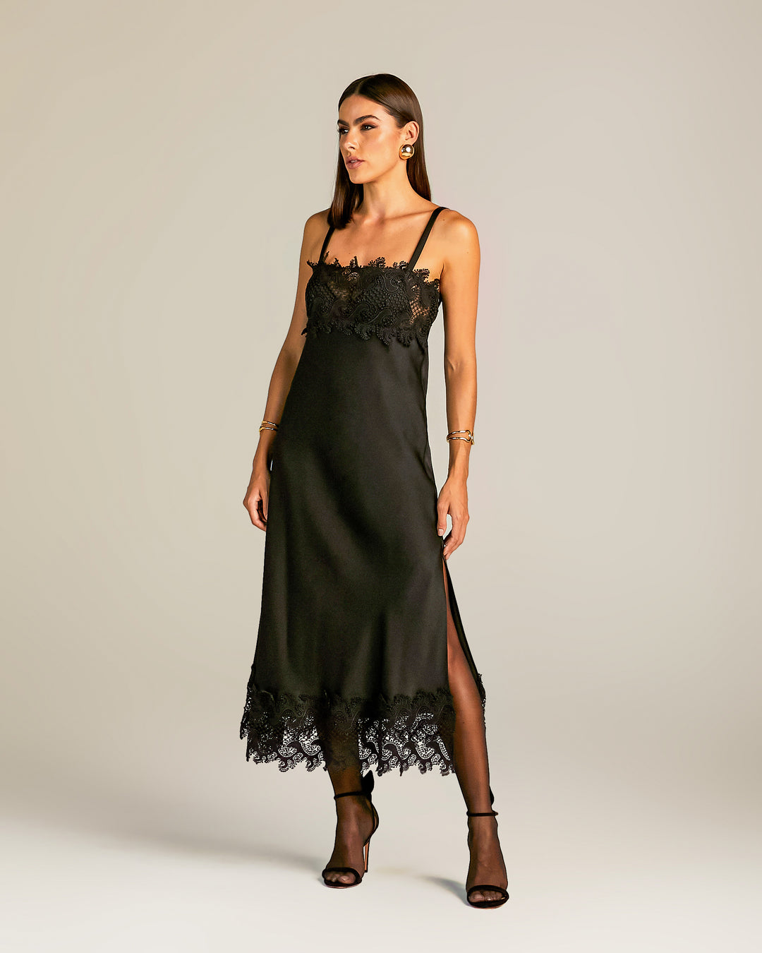 Anne Fernandes Lace Midi Dress