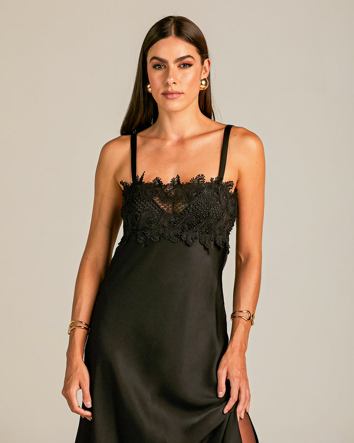 Anne Fernandes Lace Midi Dress