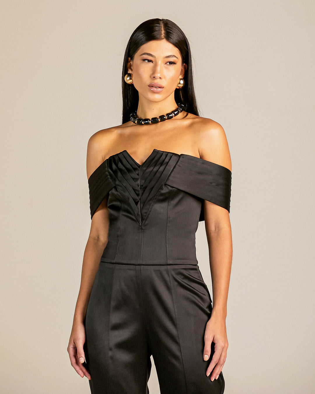 Anne Fernandes Off-the-Shoulder Jumpsuit