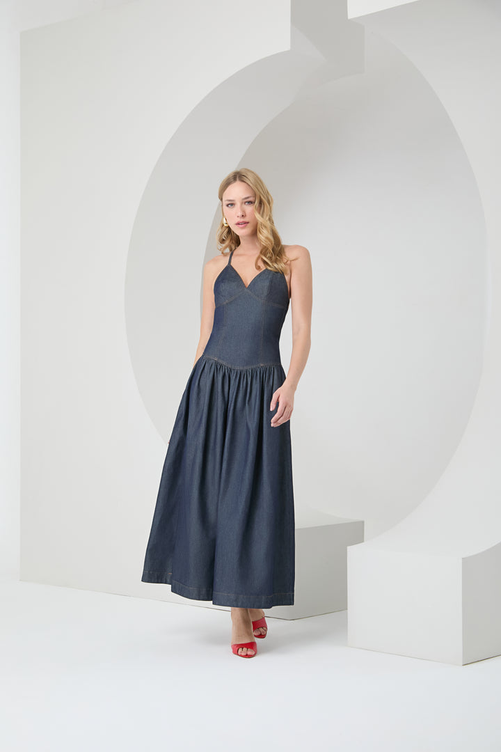 Denim Maxi Midi Dress