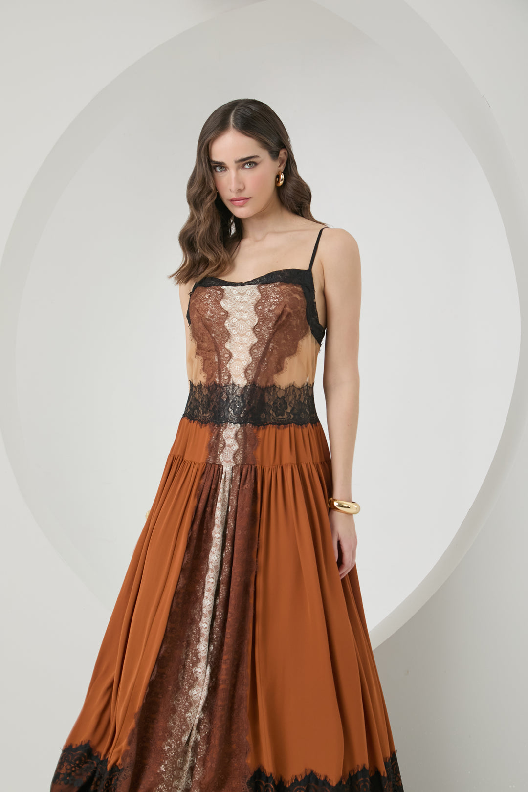 Long Lace Patchwork Dress