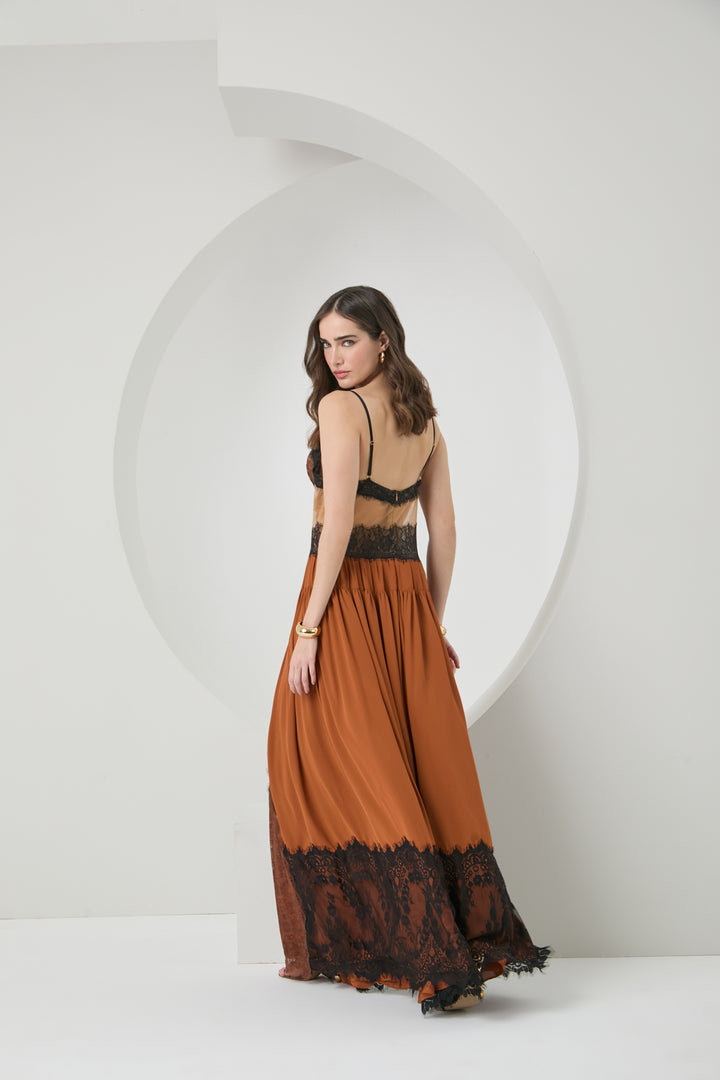 Long Lace Patchwork Dress