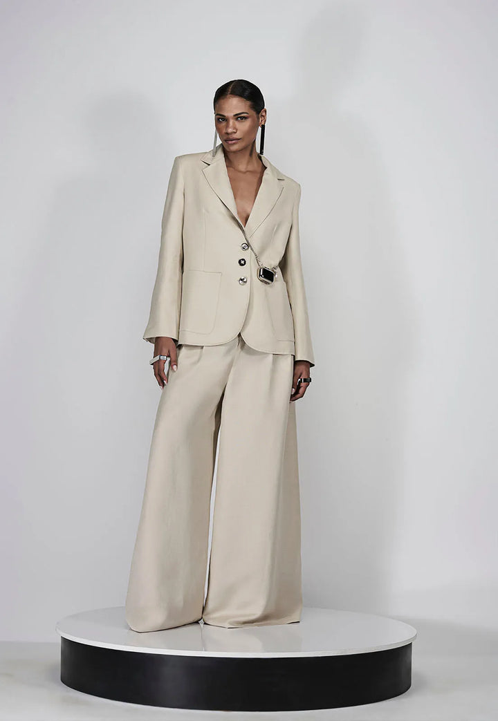 Linen Blazer+Pants Set