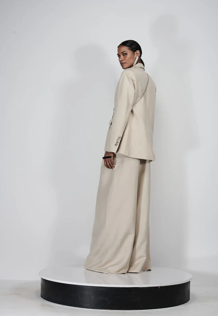 Linen Blazer+Pants Set