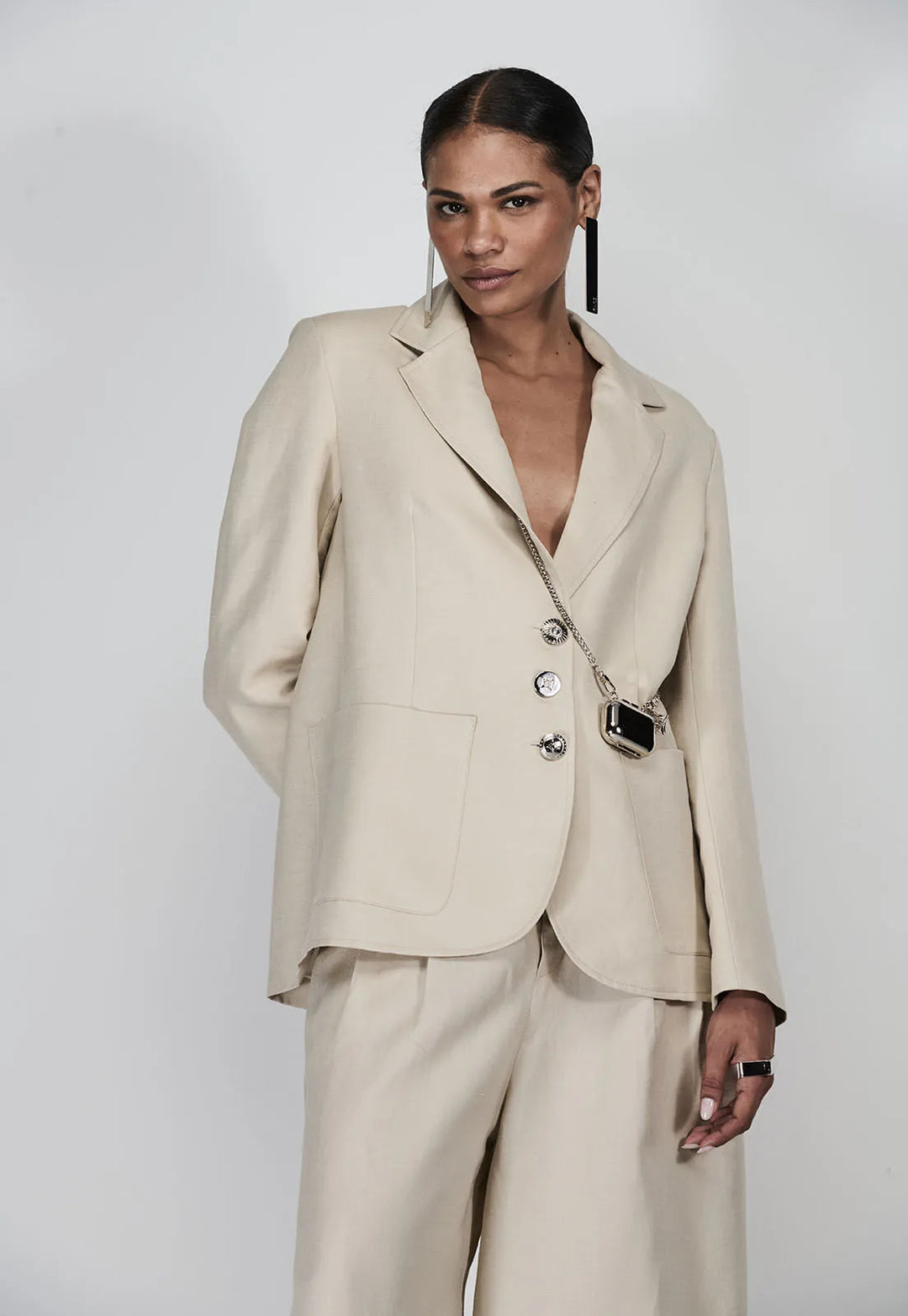 Linen Blazer+Pants Set