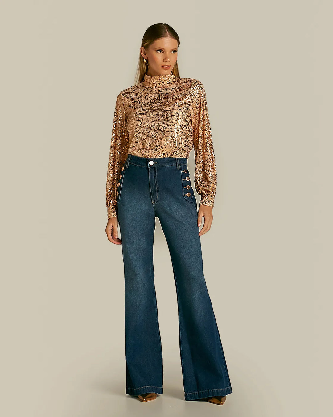 Anne Fernandes Button Jeans