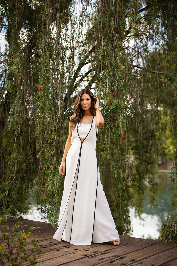 Conjunto Top+Calça+Maxi Colete Anne Fernandes