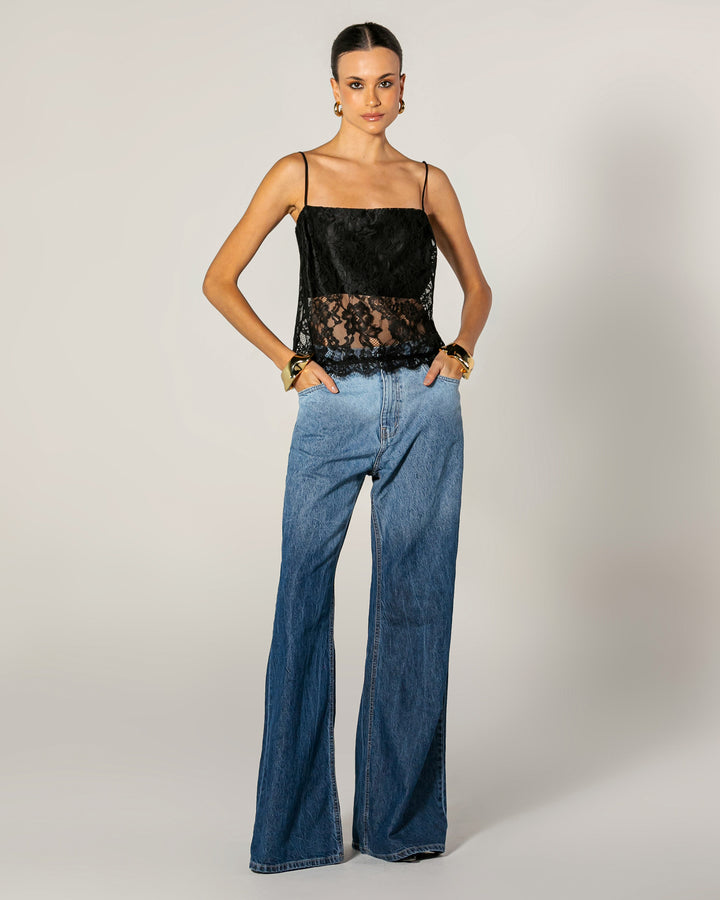 Calça Jeans Wide Leg Degradê