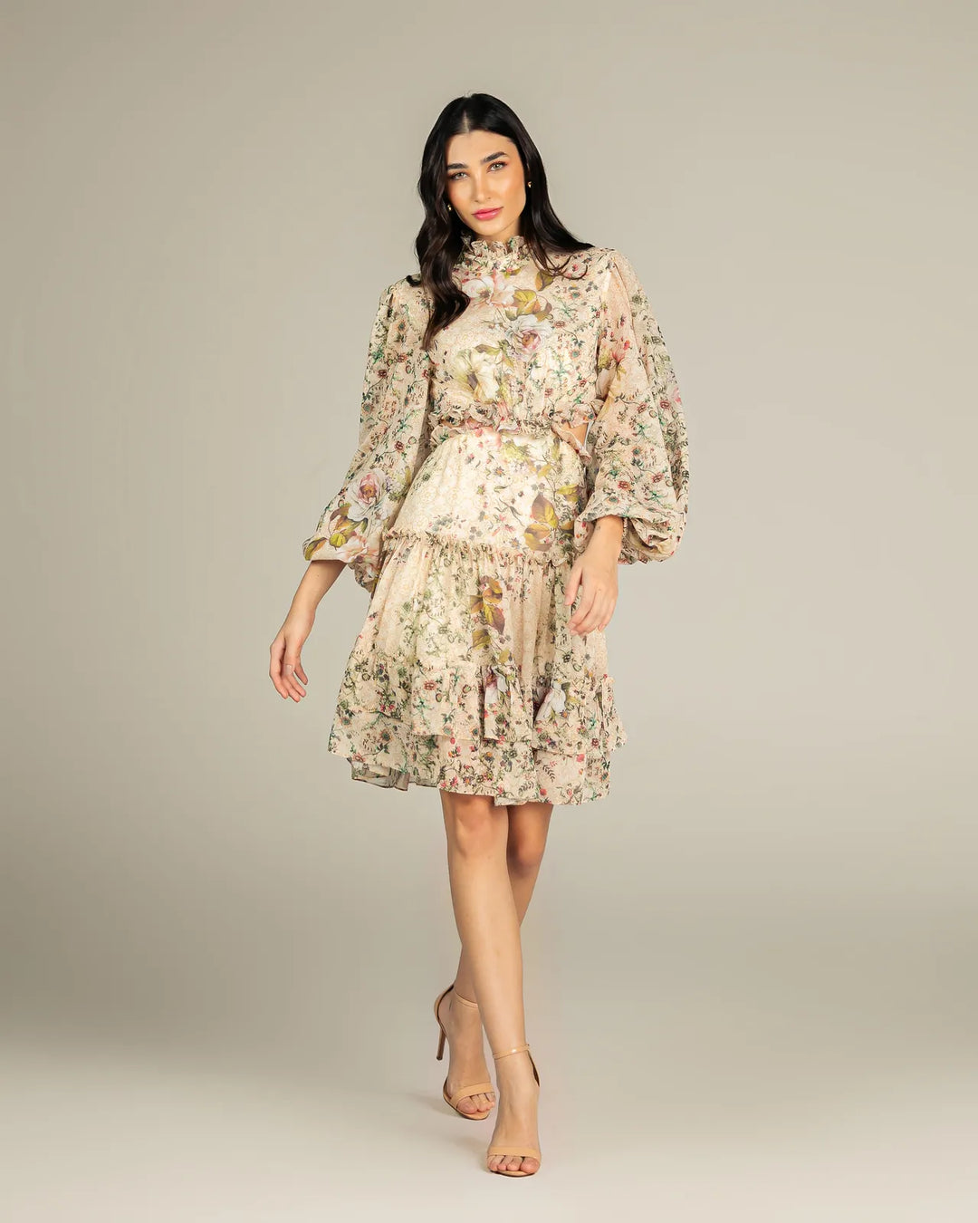 Vestido Curto Babadinhos Floral