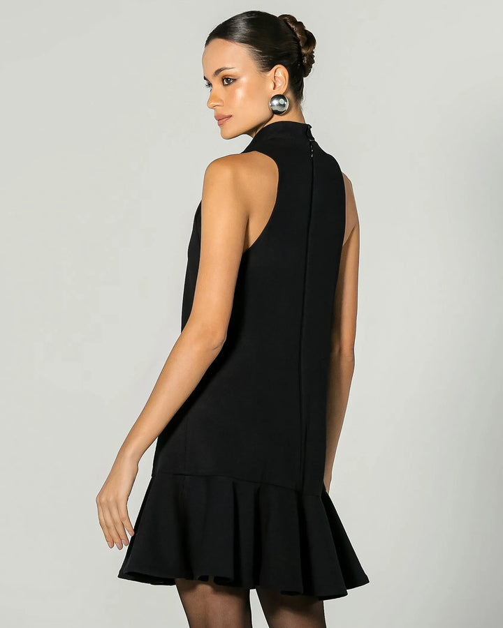 Short Dress with Godet Cutout