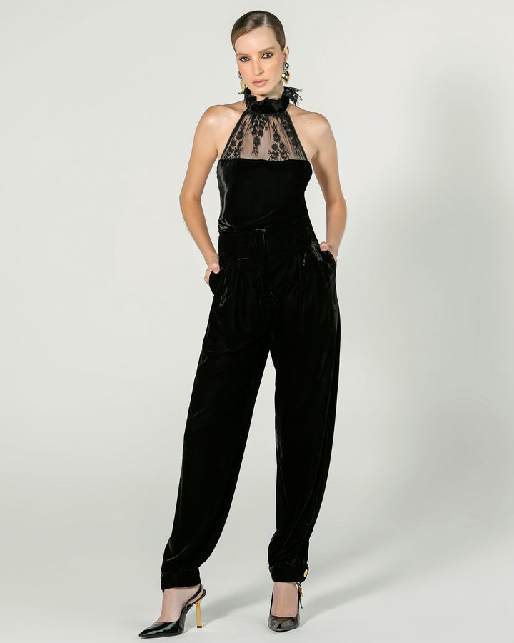 Lace Blouse+Pants Set