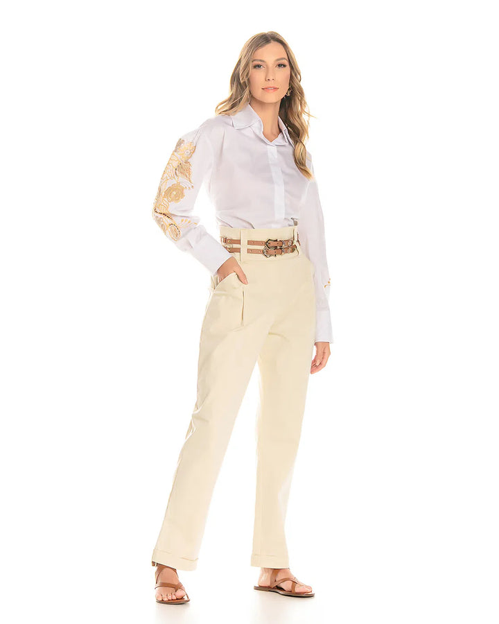 Anne Fernandes Embroidered Sleeve Shirt