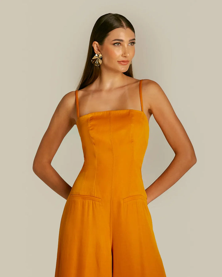 Anne Fernandes Long Jumpsuit with Built-in Pocket