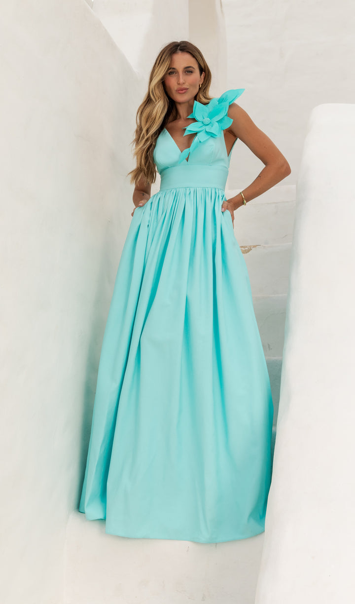 Anne Fernandes V-neck Long Dress