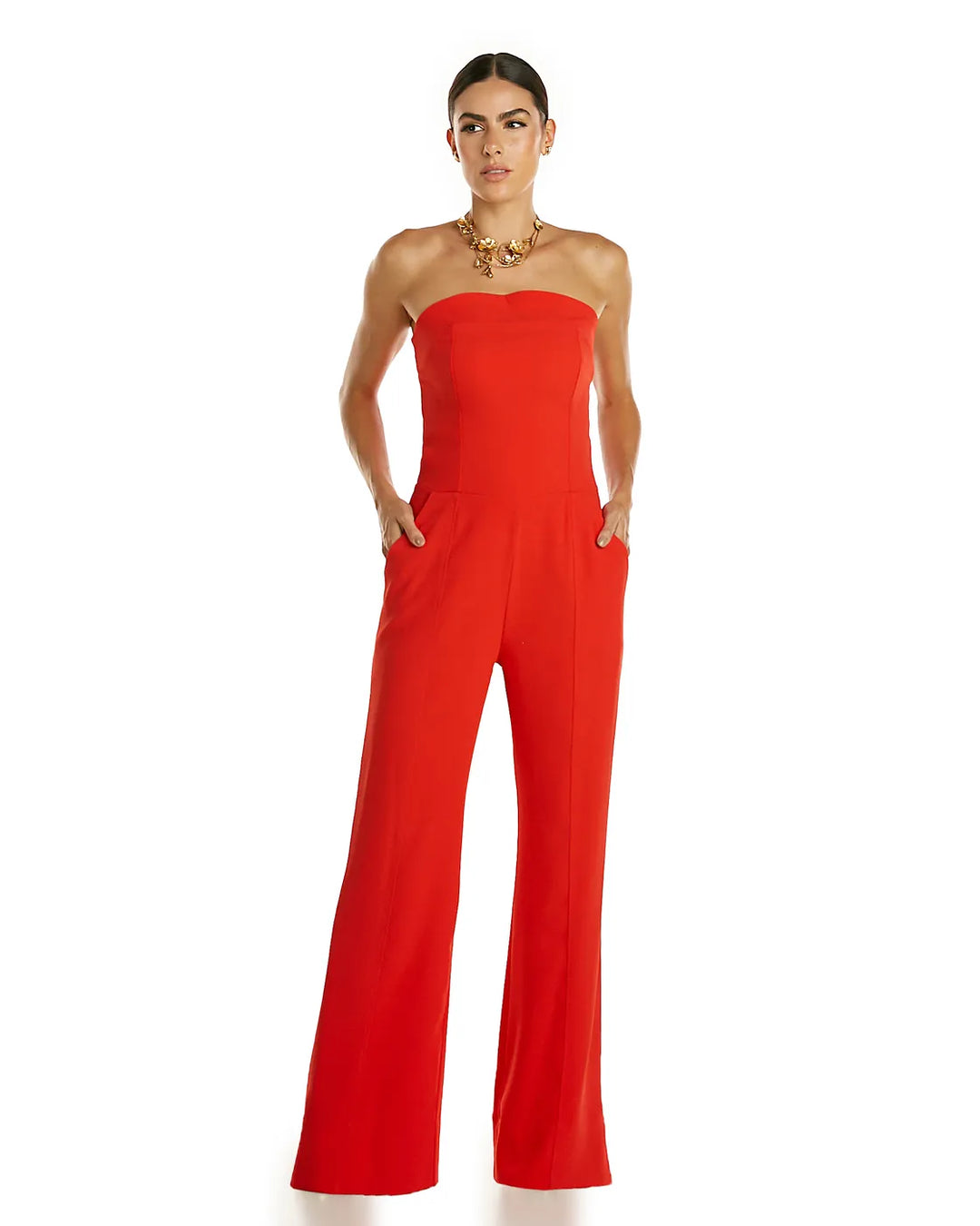 Anne Fernandes Strapless Long Jumpsuit