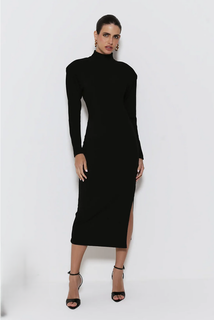 High Neck Midi Dress