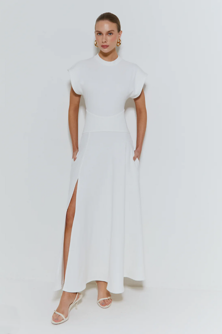 Long Dress with Wide Sleeves and Slit