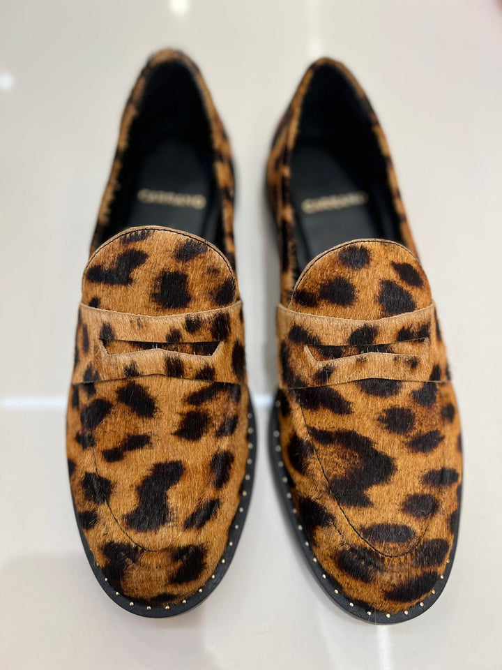 Loafer Couro Animal Print Carrano