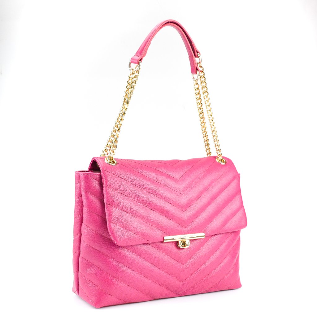 Bolsa Estruturada Magenta Couro Jorge Bischoff