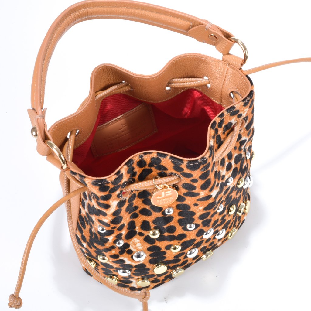 Bolsa Saco Couro Animal Print Jorge Bischoff