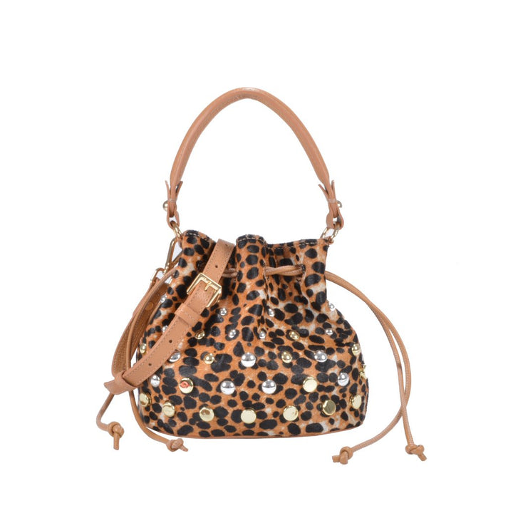 Bolsa Saco Couro Animal Print Jorge Bischoff