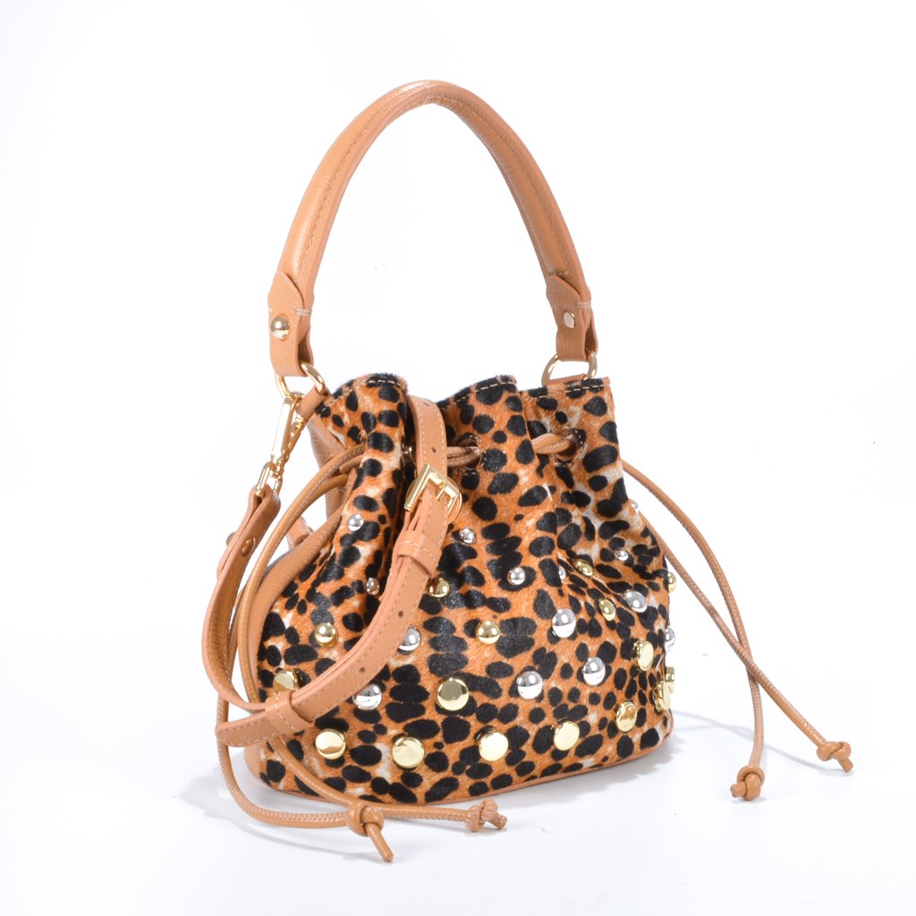 Bolsa Saco Couro Animal Print Jorge Bischoff