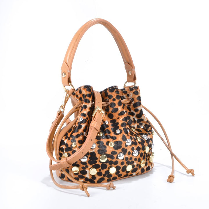 Bolsa Saco Couro Animal Print Jorge Bischoff