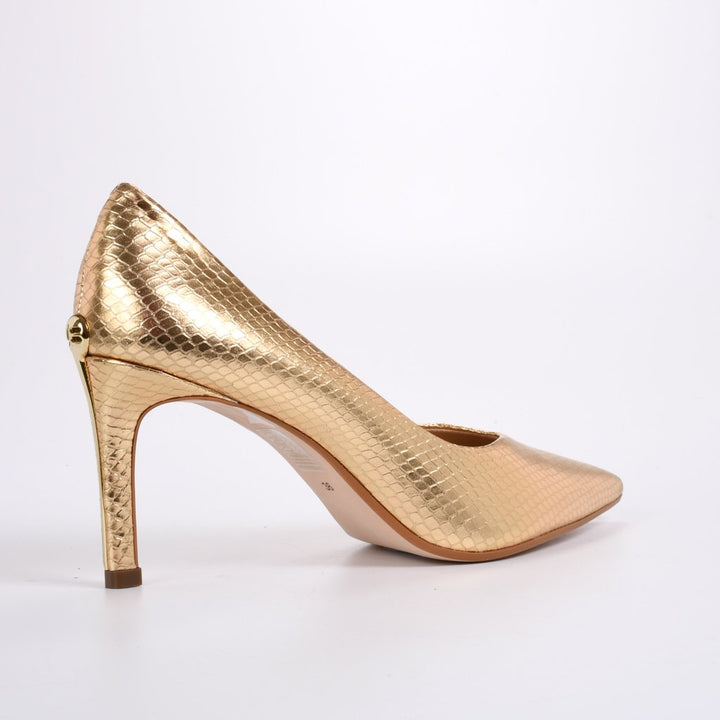 Jorge Bischoff Metallic Leather Medium Heel Pump