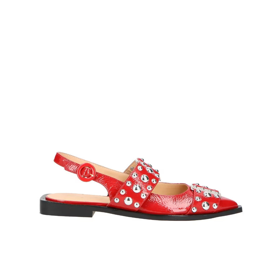 Sapatilha Slingback Couro