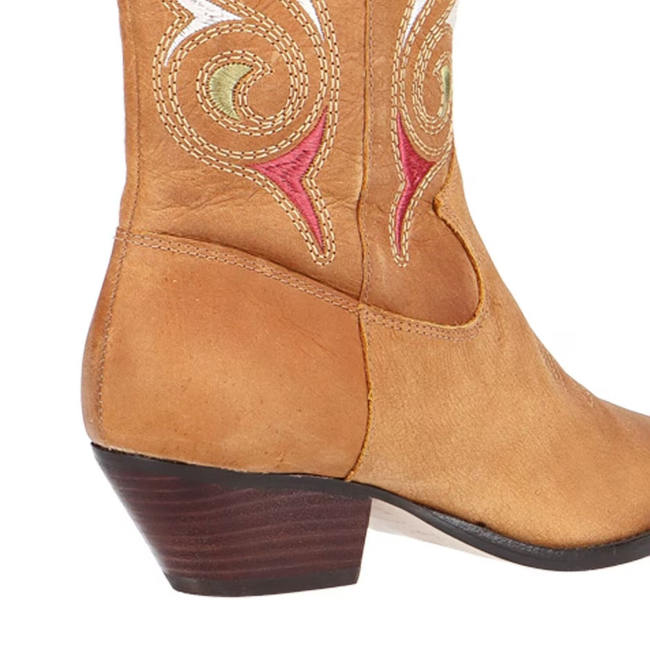 Bota Western Couro Bordado