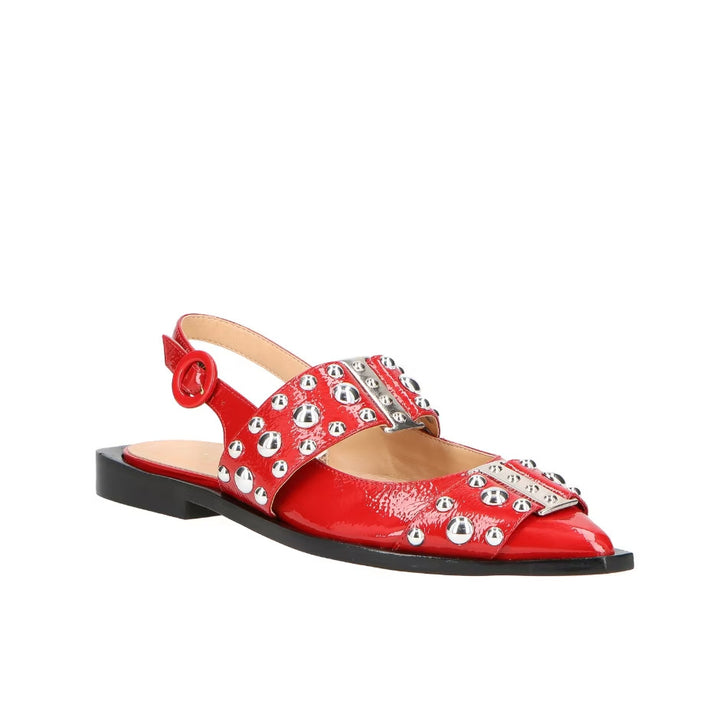 Sapatilha Slingback Couro