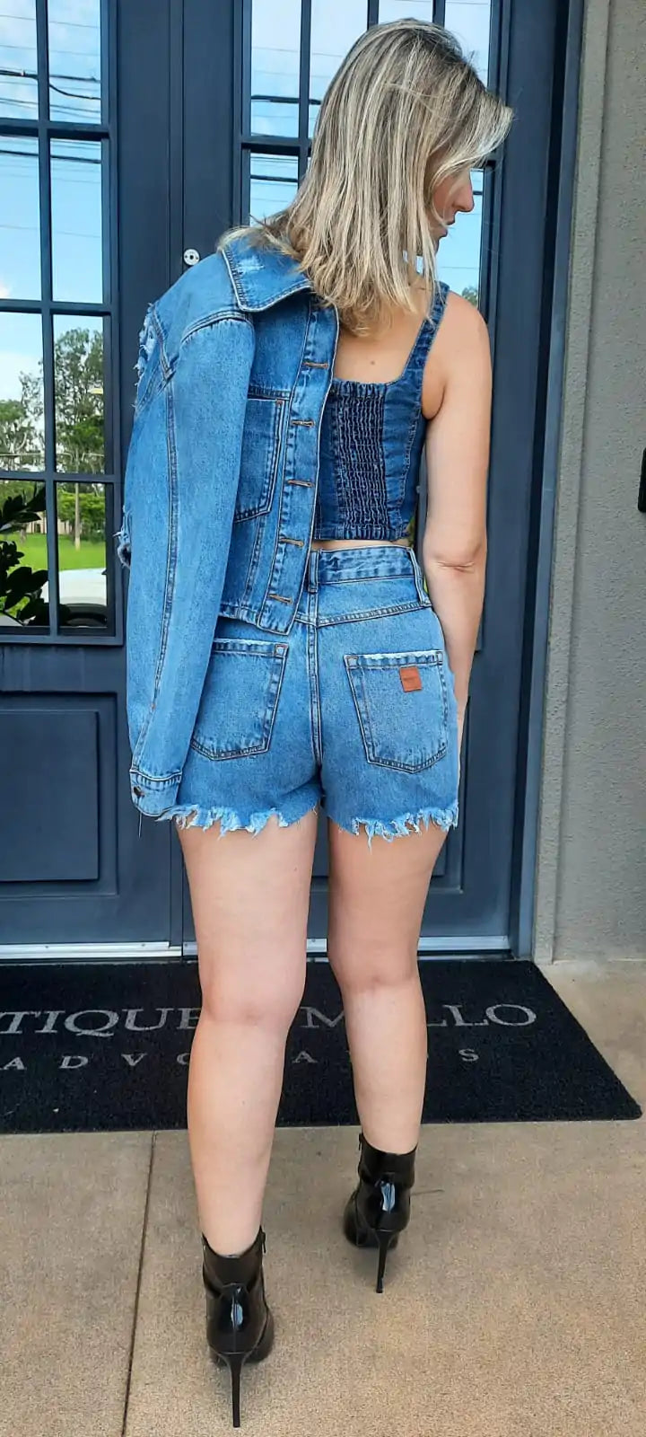 Cut Out Jean Shorts