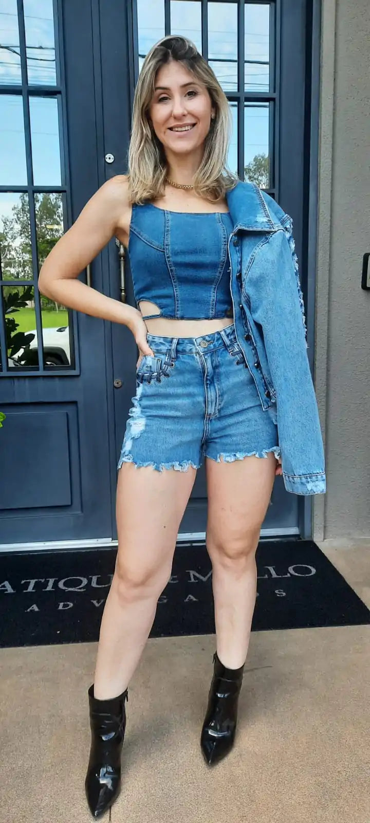 Cut Out Jean Shorts