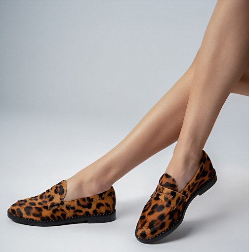 Loafer Couro Animal Print Carrano