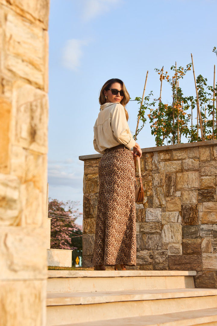 Animal Print Maxi Skirt