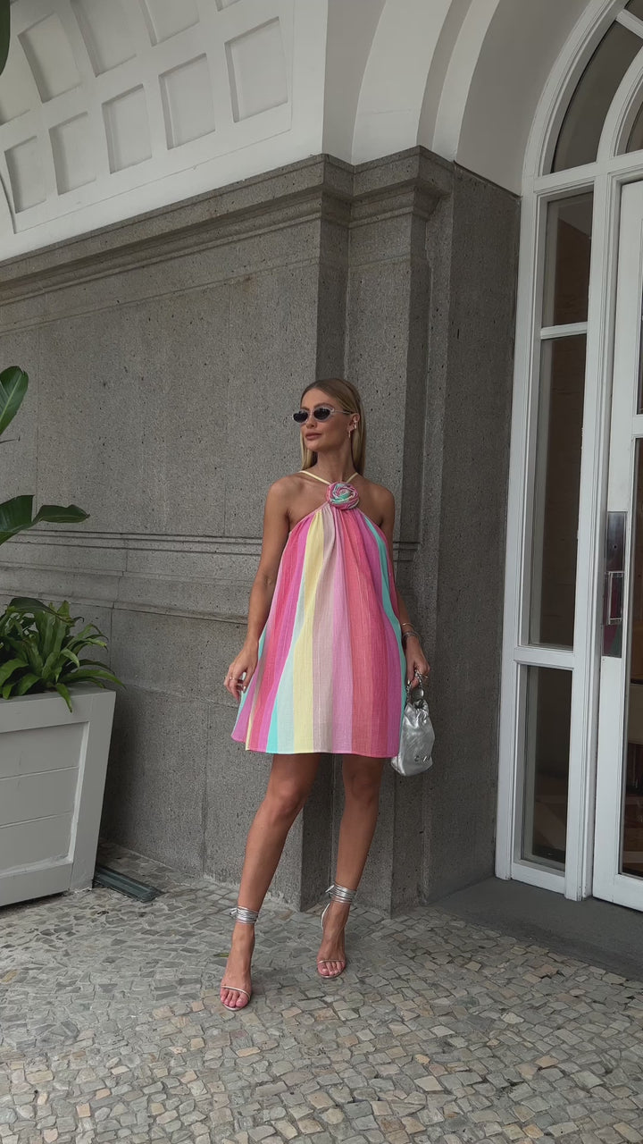 Short Chiffon Lemonade Pink Dress