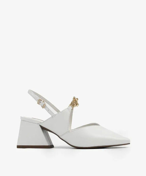 Scarpin Slingback Couro