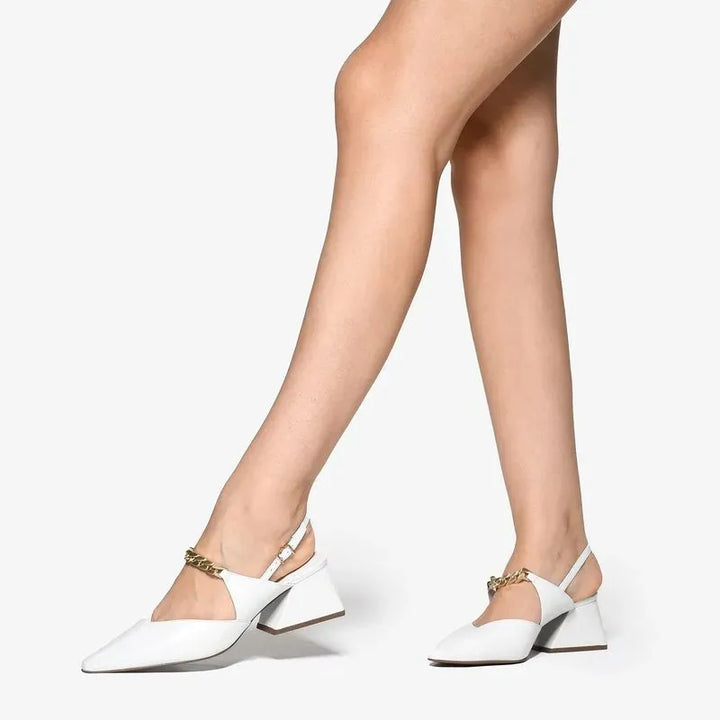 Scarpin Slingback Couro