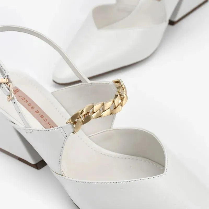 Scarpin Slingback Couro